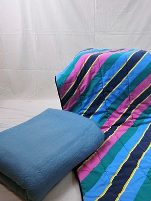 Our "STRIPES SKY BLUE" Blankets Made Collar COAT - M from Fitolojio Workshop