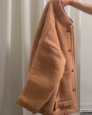 Our "DEEP PEACH"  wool Blanket Made COAT - M from Fitolojio Workshop