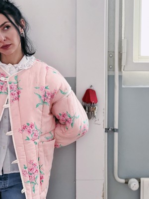 Our "PINK ROMANTIC DUVET " Reversible Jacket - XS/S - Petite from Fitolojio Workshop