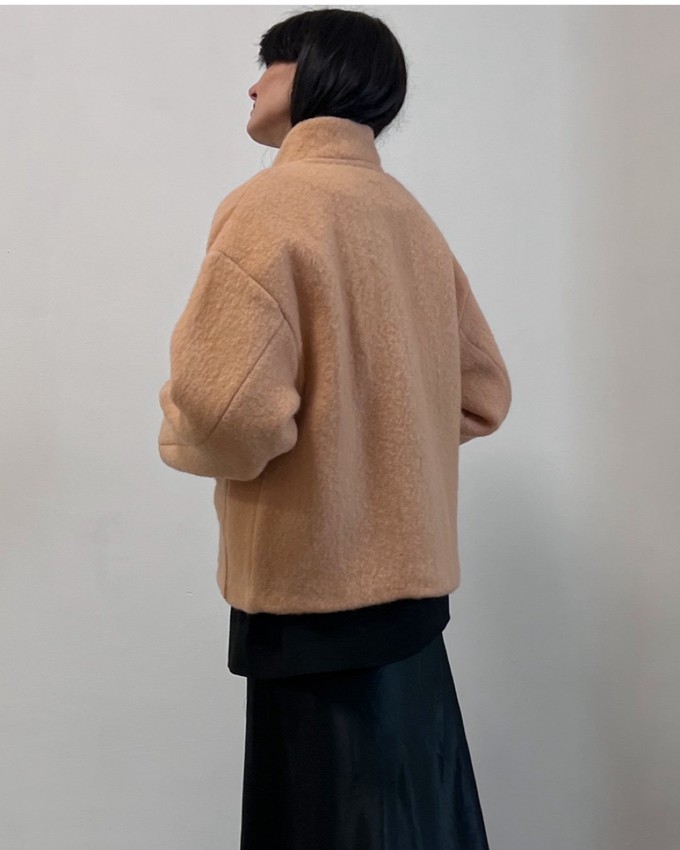 Our "APRICOT DAWN"  wool Blanket Made COAT - S- from Fitolojio Workshop