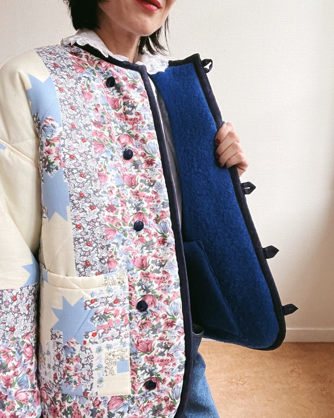 Our "BLUE ROYAL - IRIS" Reversible Blankets Made COAT - S from Fitolojio Workshop