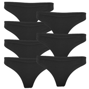 Organic thong Pur Set of 7, all black from Frija Omina