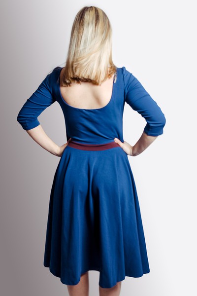 Organic dress Vrida, dark blue / aubergine from Frija Omina