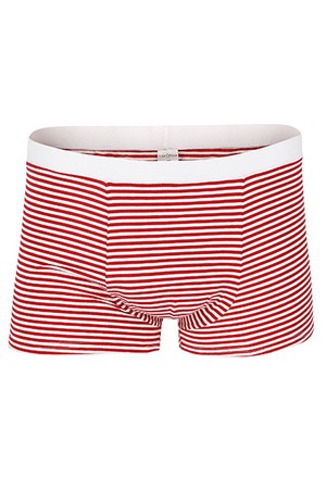 Organic men’s trunk boxer shorts, stripes red-white from Frija Omina