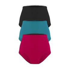 set of 3 organic hight waist knickers Lille black/teal/berry via Frija Omina