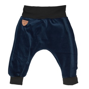 Organic velour pants Hygge mini with growth adaption, dark blue from Frija Omina