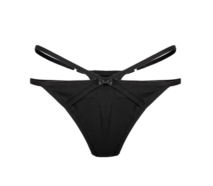 Sustainable string thong Xara, black from Frija Omina