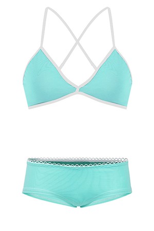 Set: Bio bra + hipster panties, mint from Frija Omina