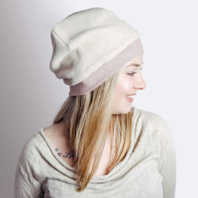 Organic cap Lumi, cotton fleece tinged in nude-colour from Frija Omina