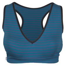 Organic sports top Athla teal-indico stripes (blue) via Frija Omina