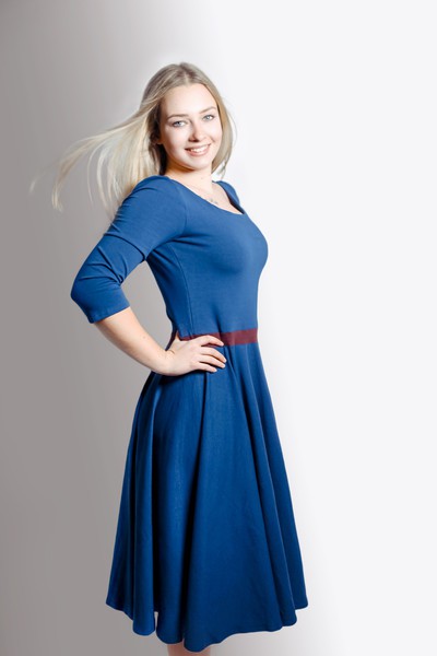 Organic dress Vrida, dark blue / aubergine from Frija Omina