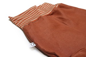Organic hemp kids trousers with groth adaption rust + stripes from Frija Omina