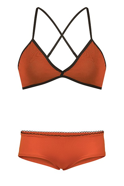 Set: Bio bra + hipster panties, rust from Frija Omina