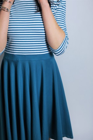 Organic dress Vrida, teal / stripes from Frija Omina