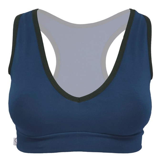 Organic sports top Athla dark blue from Frija Omina