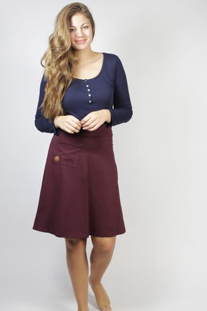 Organic skirt elle lang, aubergine from Frija Omina