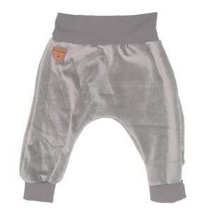 Organic velour pants Hygge mini with growth adaption, light grey from Frija Omina