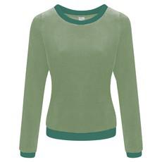 Organic jumper Onne, velour velvet light green / ocean green via Frija Omina