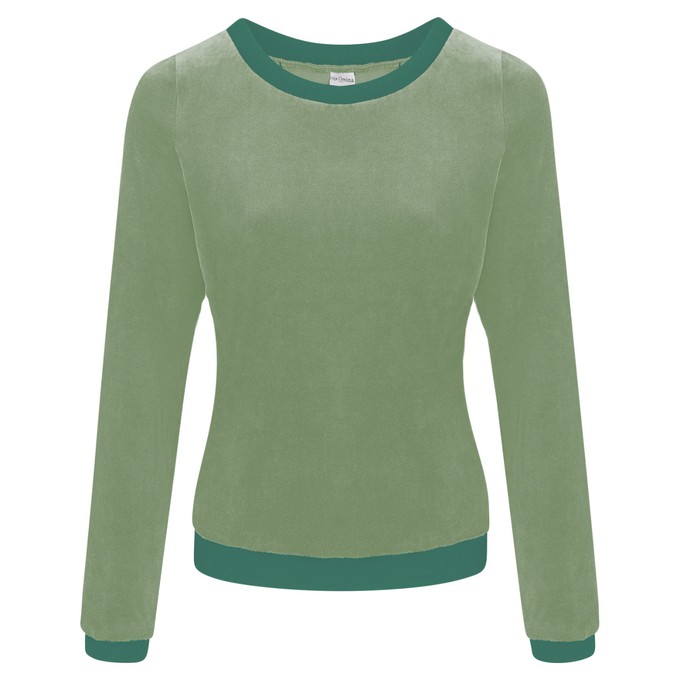 Organic jumper Onne, velour velvet light green / ocean green from Frija Omina