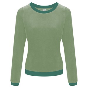 Organic jumper Onne, velour velvet light green / ocean green from Frija Omina