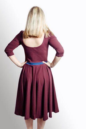 Organic dress Vrida, aubergine / blue from Frija Omina