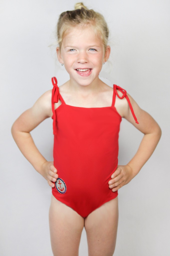 Recycling swimsuite Flori Petite, melon red from Frija Omina