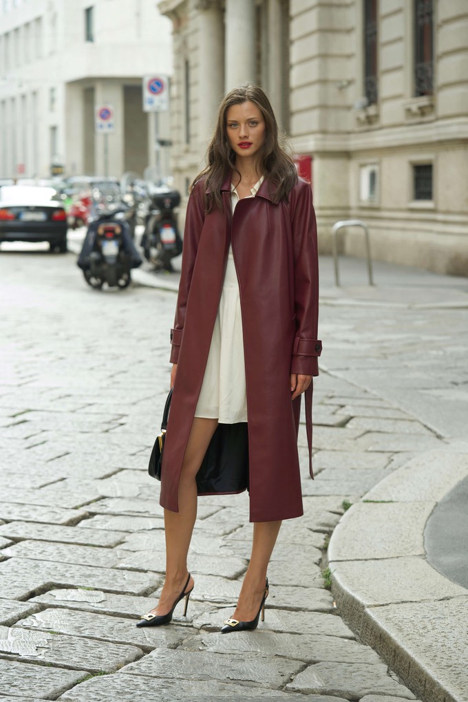 Nadine Faux Leather Trench Coat from GAÂLA