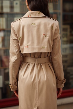 Nica Embroidered Trench Coat from GAÂLA