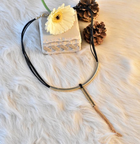 Black & Gold Tasseled Choker from Grab Your Garb