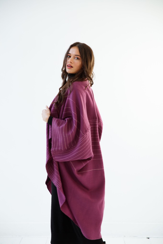 PETITE Wool Kimono Warm Plum from JULAHAS