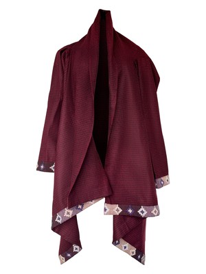 NEW! Wool Cape Coat Cocoon Maroon from JULAHAS