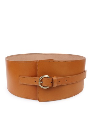 Upcycled Leather Corset Belt Camel from JULAHAS