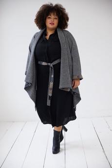 NEW! Wool Cape Coat Cocoon Black White via JULAHAS