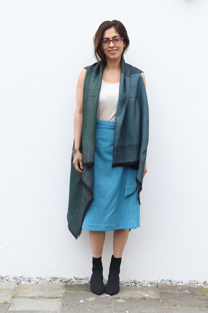 NEW! Cotton Hemp Wrap Skirt Blue from JULAHAS