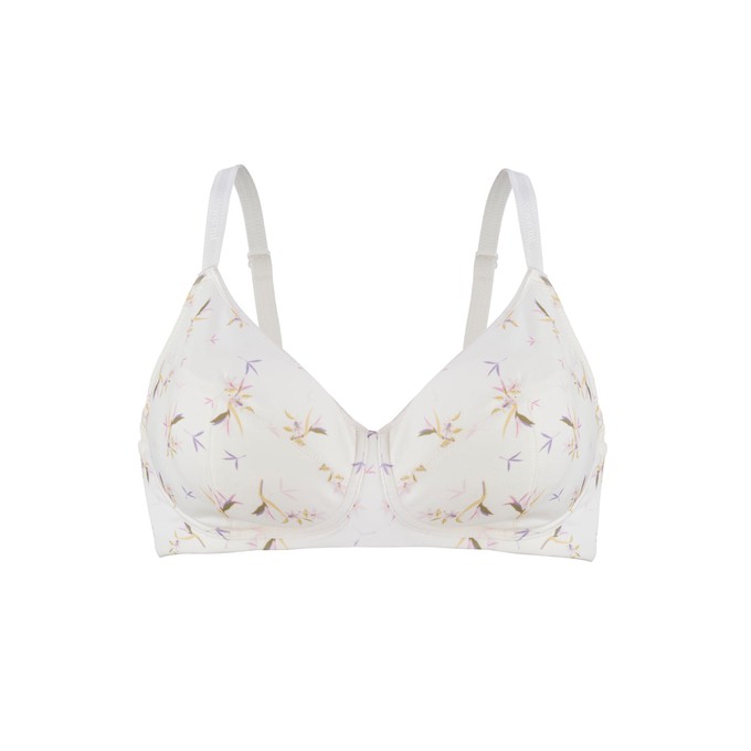 Ditsy Floral - Silk & Organic Cotton Smooth T-Shirt Wireless Bra from JulieMay Lingerie