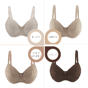 Warm Golden-Underwired Silk & Organic Cotton Full Cup Bra with removable paddings from JulieMay Lingerie