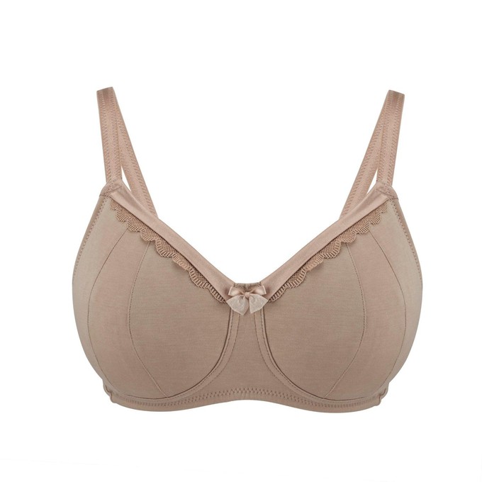 Warm Golden-Supportive Non-Wired Silk & Organic Cotton Full Cup Bra with removable paddings from JulieMay Lingerie