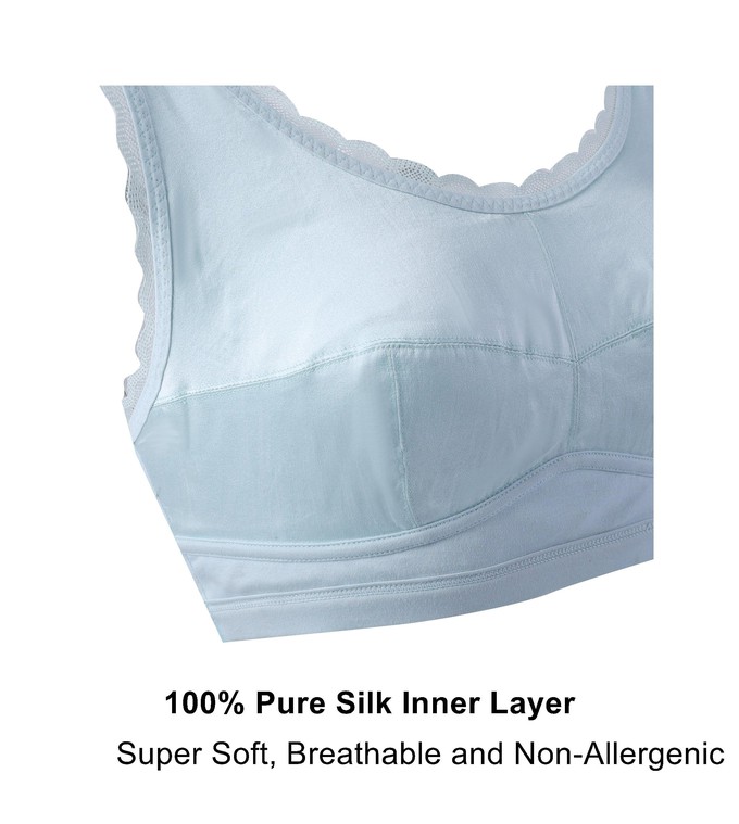 Georgia - Silk Back Support Full Coverage Wireless Organic Cotton Bra from JulieMay Lingerie