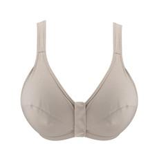 Ivory - Full Cup Front Closure Silk & Organic Cotton Wireless Bra via JulieMay Lingerie