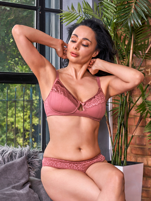 Rosie - Silk & Organic Cotton Lace Full Cup Wireless Bra from JulieMay Lingerie