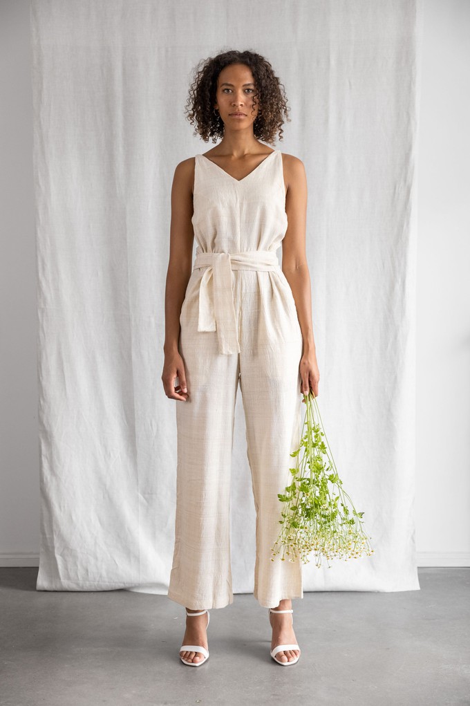 Peace-Silk Jumpsuit Parvani cream white from Jyoti - Fair Works