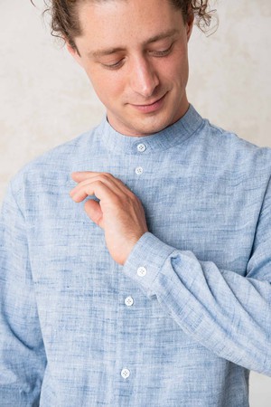 Cotton Slim-Fit Shirt Hamu Light Blue from Jyoti - Fair Works