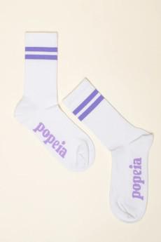 Popeia Organic Cotton Socks The Tennis Purple Stripes via Jyoti - Fair Works