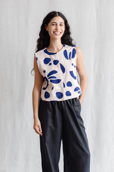 Organic cotton top Diyan print Atlantic via Jyoti - Fair Works