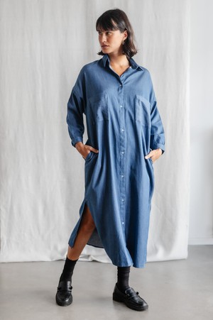 organic cotton denim dress Ananya Denim from Jyoti - Fair Works