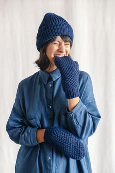 Baby Alpaca Mitten Gloves Cusco Navy via Jyoti - Fair Works