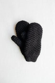 Baby Alpaca Mitten Gloves Cusco Black via Jyoti - Fair Works