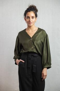 Modal Blouse Jamisha Khaki via Jyoti - Fair Works