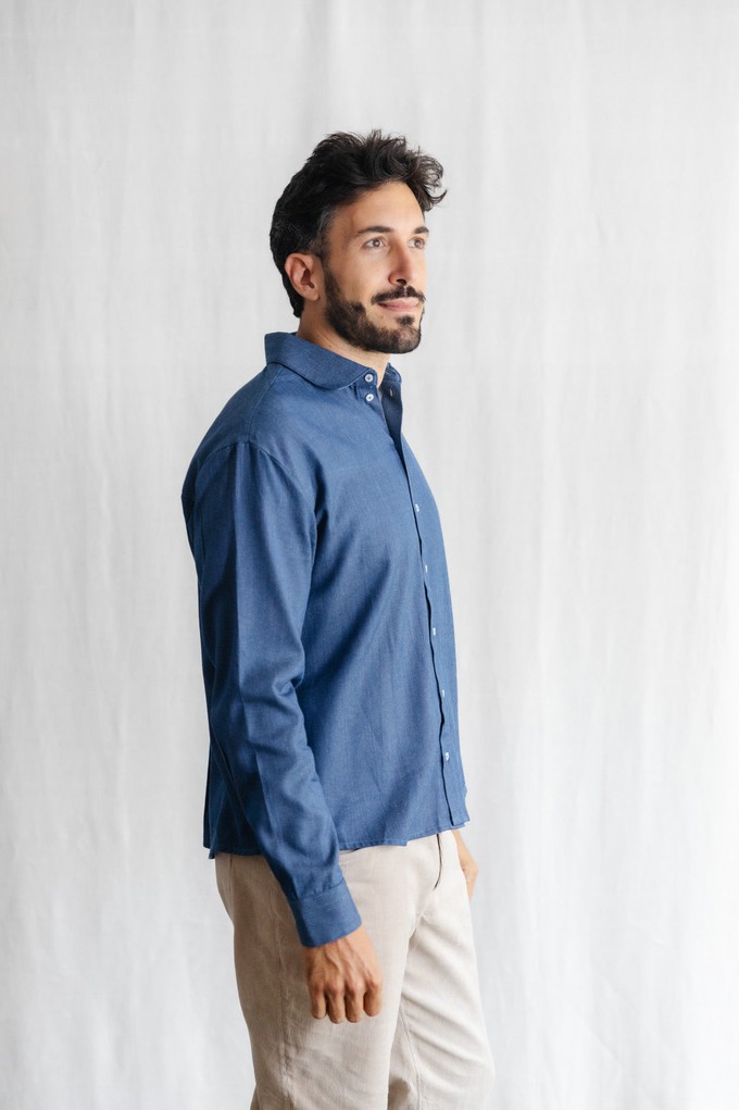 Organic cotton denim shirt Nakshita Denim from Jyoti - Fair Works