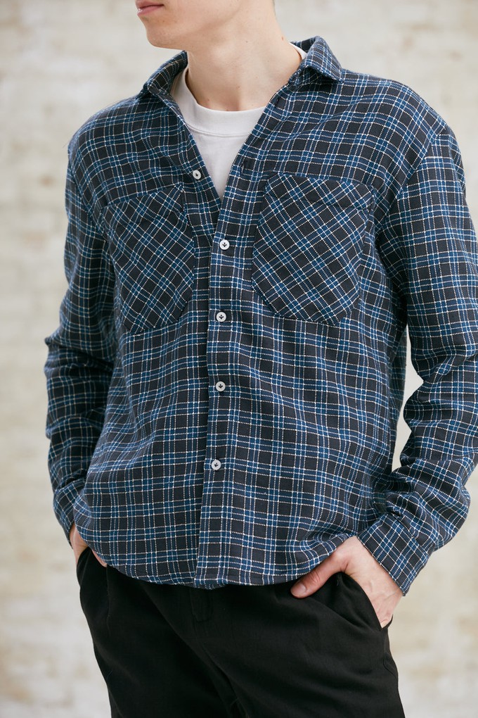 Organic Cotton Shirt Jwala Blue Checks from Jyoti - Fair Works